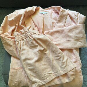 Chic Peach Two Piece Blazer & Shorts - Perfect for Any Occasion!
